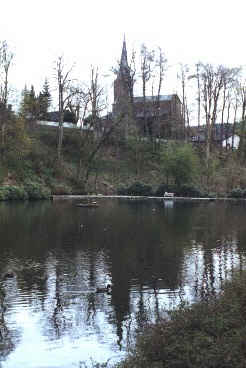 Church as viewed from the park below