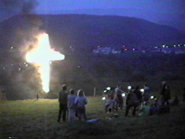 Osterfeuer at a steady burn