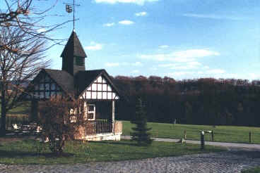 Gazebo overlooking the meadow and river